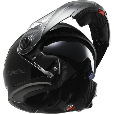 LS2 Helmets Strobe Solid Modular Motorcycle Helmet with sunshield (Gloss Black, Large) - Walmart.com