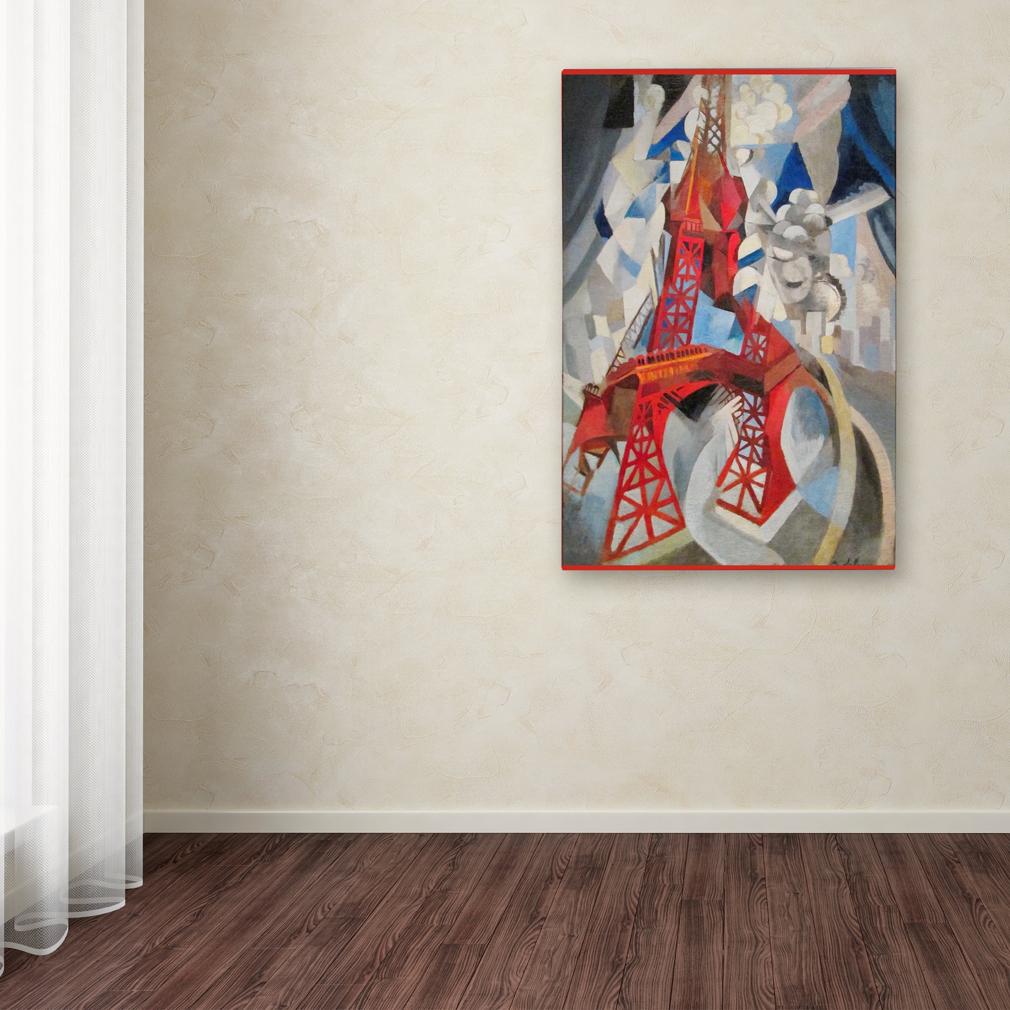 Trademark Fine Art 'Red Eiffel Tower Delaunay 1911' Canvas Art by Vintage Apple Collection