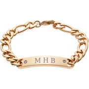 Personalized Planet Gold Stainless Steel Men's Deja Vu ID Bracelet with CZ