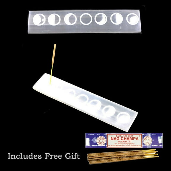 The Moon 8 inch Selenite Incense Burner