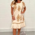 thumbnail image 1 of RWJDXD RWJDXD Ample et Confortable en Été Robes d'Été pour Femmes Tendance Boho Imprimé Floral Couverture Col Rond Robes d'Été Manches Longues Robe Maxi pour Femmes, 1 of 6