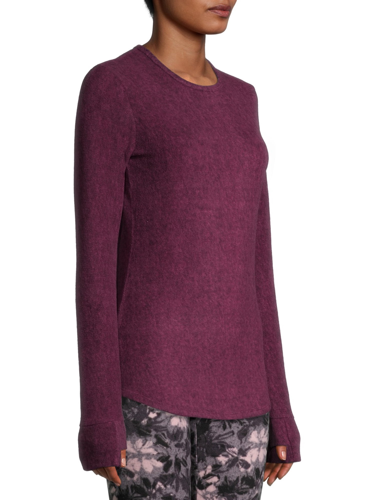 ClimateRight by Cuddl Duds Women's Warm Stretch Fleece Long Sleeve Crew Neck Thermal Base Layer Top, Sizes XS to 4X