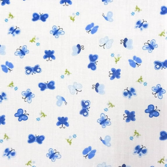 Mini Butterfly Print Poly Cotton Fabric by the 5, 10, 15 and 20 Yard Increment, All Colors