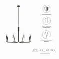 thumbnail image 4 of Modway Rekindle 8-Light Chandelier in Black, 4 of 9