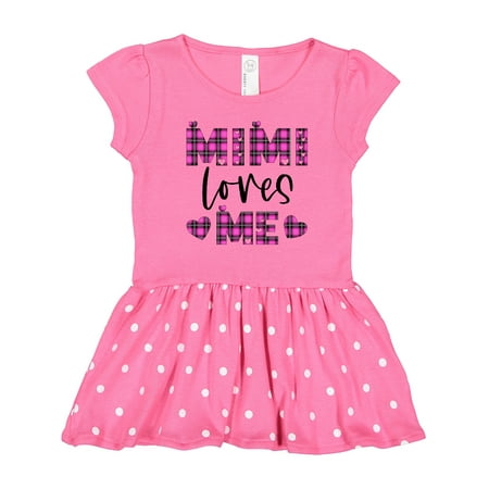 

Inktastic My Mimi Loves Me Hearts in Pink Plaid Gift Toddler Girl Dress