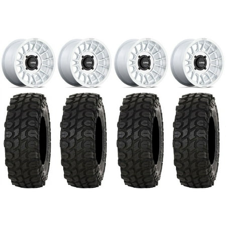 KMC Impact 15" Wheels Machined 32" XComp ATR Tires Kawasaki Teryx Mule