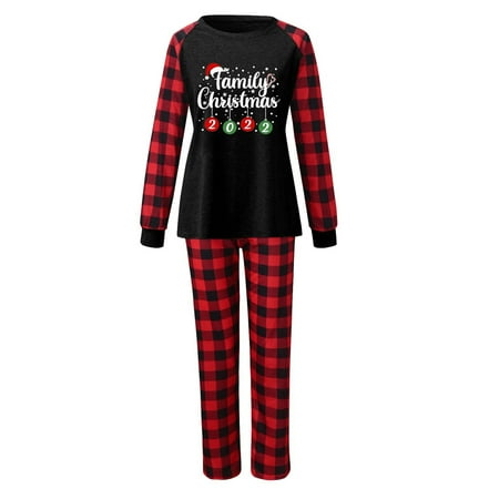 

dianhelloya 1 Set Parent-child Pajamas Long Sleeve Holiday Dress Cotton Blend Christmas Family Matching Clothes Festival Nightwear for Daily Wear