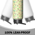 thumbnail image 5 of Gym Ready 18oz Double Walled Stainless Steel Flamingo Themed Water Bottle Wide Mouth Handle Lid Leak Proof, 5 of 6