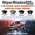 thumbnail image 2 of 2005 Nissan Pathfinder Beam Wiper Blades Wipers w/1yr Warranty (Set of 3) w/Rear Wiper, 2 of 5