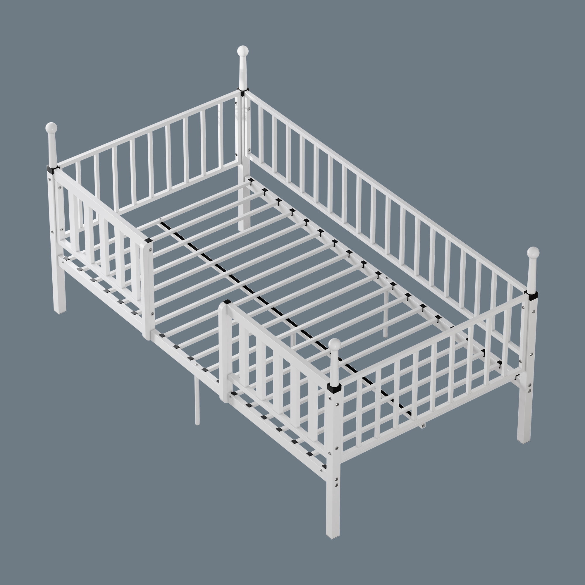Leumius 11 inch Twin Bed Frame,Heavy Duty Metal Platform,No Box Spring Needed,Easy Assembly,White