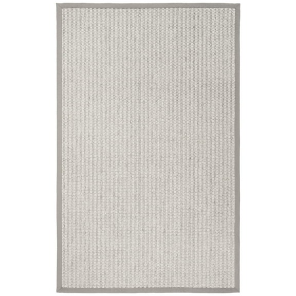 SAFAVIEH Palm Beach Sutton Texture/Embroidery Area Rug, Silver/Ivory, 8' x 10'