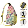 thumbnail image 2 of Abstract Geometric Hiking Bag Rainbow Gradient Watercolor Chest Sling Backpack Comfortable Versatile Wear for Outdoor Adventures, Travel, Daily Commuting, 2 of 3
