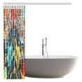 thumbnail image 3 of MYPOP Music Decor Shower Curtain, Collage Of Music, Color And Musical Instruments Street Wall Art Joy Nostalgia Design Bathroom Decor Set with Hooks, 66 X 72 Inches, 3 of 3