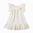 thumbnail image 1 of gdxvjhbj Robe Petite Fille Robe Bébé Filles Concours Dentelle Broderie Robes Robe Tout-Petit 5T 6T (Beige,5-6 Ans), 1 of 9