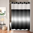 thumbnail image 2 of No Hook Shower Curtain, Black Ombre Shower Curtains for Bathroom with See Through Top Window, Aesthetic Art Farmhouse Gradient Black Waterproof & Washable Bath Curtain Stall 48"x72", 2 of 9
