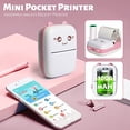 thumbnail image 5 of Mini impresora de bolsillo, regalo para niños, impresora térmica portátil para fotos retro, recibos, notas, listas, etiquetas, notas y códigos QR. Impresora inteligente inalámbrica Bluetooth con aplic, 5 of 5