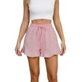 thumbnail image 5 of Npasoilc Ruffle Running Shorts For Women Cotton And Linen Drawstring High Waisted Athletic Shorts Quick Dry Flowy Lightweight Workout Gym Biker Shorts, 5 of 5