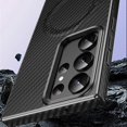 thumbnail image 4 of Galaxy S24 Ultra Case Magnetic, PU Leather Carbon Fiber Pattern Phone Case for Women Men, 4 of 5