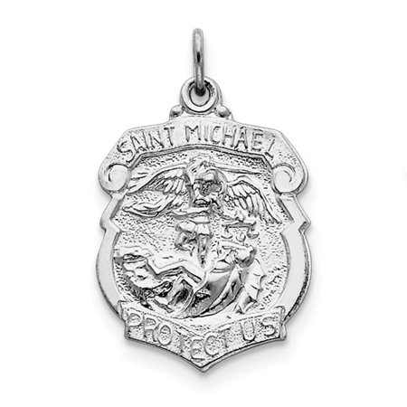 Sterling Silver Engravable Saint Michael Badge Medal