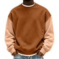 thumbnail image 2 of qafoshin Color Block Crew Neck Sweatshirt for Men, Fashion Classic Regular Fit Soft Raglan Long Sleeve Casual Pullover Tops, 2 of 5