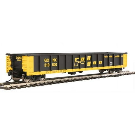 Walthers HO Scale 53' Railgon Gondola Railgon/GONX(As-Built/Black/Yellow) 310600