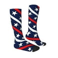 thumbnail image 3 of Vsdgher Patriotic Star Print Thigh High Socks Extra Long Stretchy Sock Women Over Knee High Opaque Stocking Daily Wear, 3 of 8