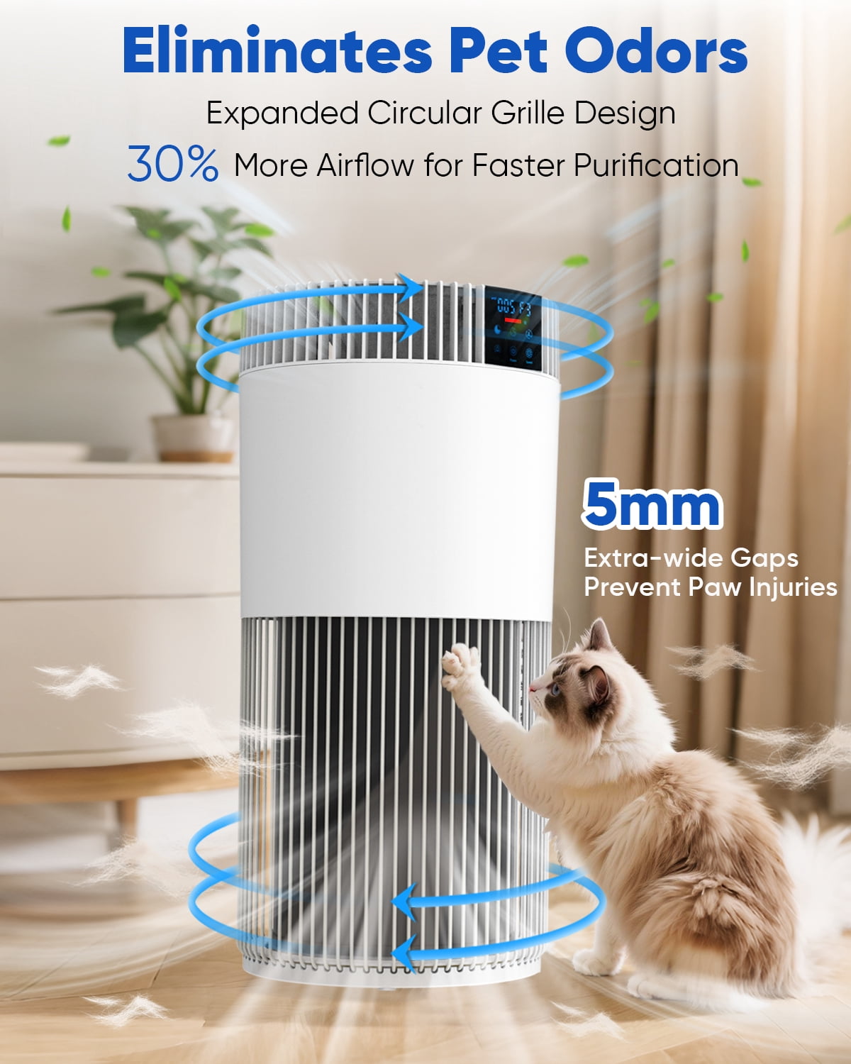 KEN BROWN Home Air Purifier, 2500 Sq. Ft. Coverage with H13 HEPA Filter, White - Perfect Christmas Gift for Family & Home