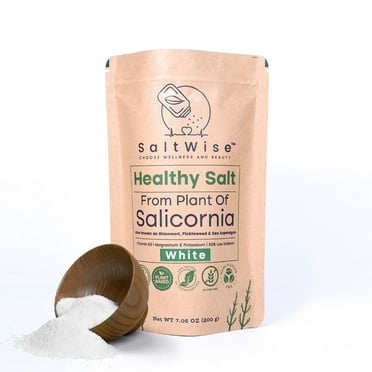 SaltWise Salicornia White Salt Low Sodium Plant based Heart Healthy Salt Alternative (7.05 Oz / 200g)