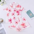 thumbnail image 2 of Women's Shorts Suits 2 Piece Summer Beach Hawaiian Printed Short Sleeve Button Down Sets Comfy Casual Vacation Loose Fit Loungewear, 2 of 7