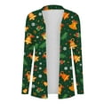 thumbnail image 3 of Christmas Cardigan Women Mid Length Coat Snowflake Outwear Fleece Warm Outfits Christmas Printed Outerwear Open Front Clothing Santa Claus Reindeer Tees Coats, 3 of 6