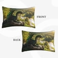 thumbnail image 2 of Gukieu Deep Forest Stone Green Dragon Print Plush Pillow Cover, Hidden Zipper Pillow Protector without Pillow Core, Suitable for Bedroom, Office, Car Decoration-14"x20", 2 of 6
