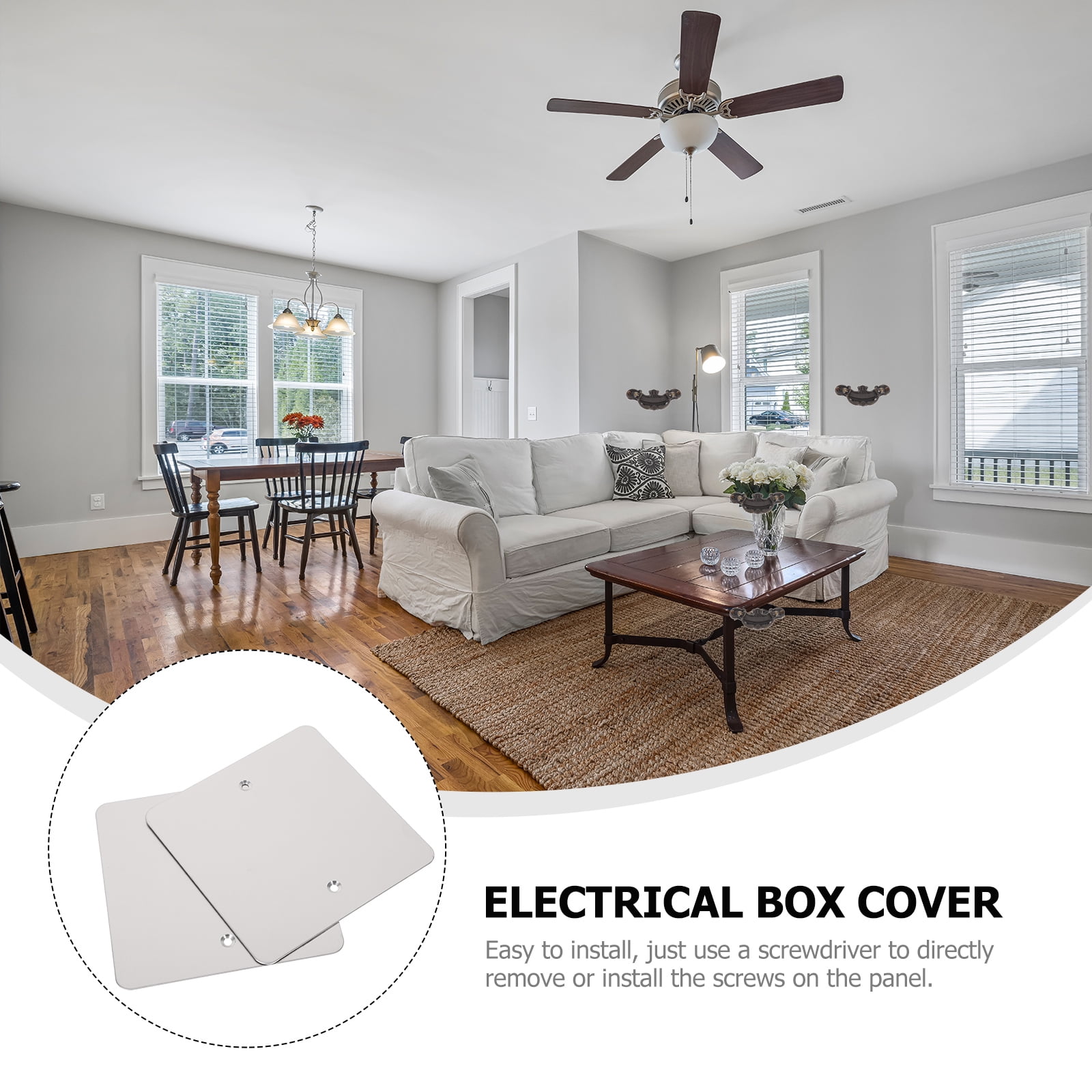 4 Pcs Ceiling Cover Access Panel Blank Outlet Wall Plate for Drywall Electrical Plates Decorative Covers