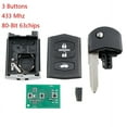 thumbnail image 2 of Car Smart Remote Key 3 Buttons 80-Bit 63 Chip Car Key Fob Fit for 2 3 5 6 RX8 MX5 433Mhz, 2 of 10