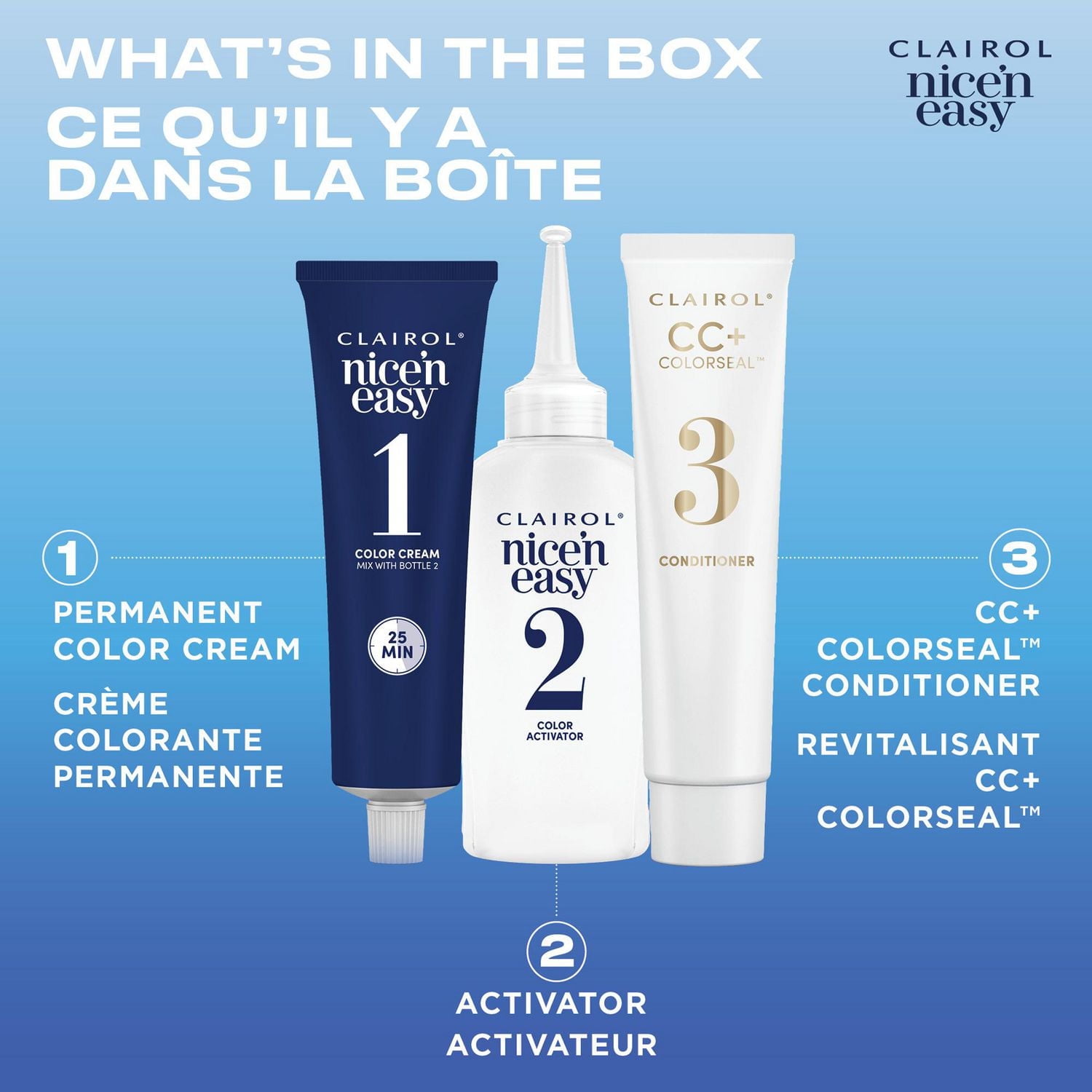 Coloration permanente Clairol Nice'n Easy Couverture Des Cheveux Gris À 100