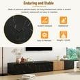 thumbnail image 6 of TV Stand for TVs up to 88'', Modern 3 in 1 Free-Combination Entertainment Center with 4 Storage Drawers, TV Cabinet with Faux Marble and Walnut Wood Grain Finish for Living Room, Black, 6 of 9
