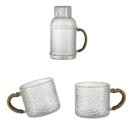 

Large Capacity Glass Tea Pot and Cups for Iced Tea Cold/Hot Water Beverage