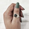 thumbnail image 4 of Natural Raw Black Tourmaline Ring, Black Tourmaline Gemstone Ring, October Birthstone, Crescent Moon Adjustable Ring, Toe Ring, 925 Sterling Silver, Womens Ring, Christmas, Handmade Statement Jewelry, 4 of 9
