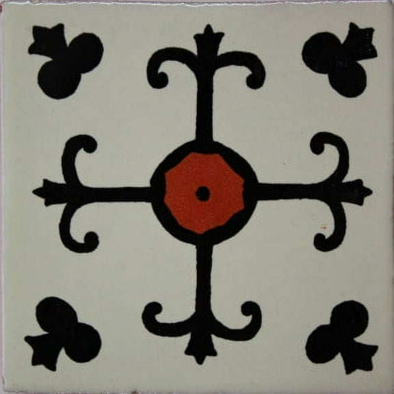 6x6 Madero Talavera Mexican Tile, Set of 4 pcs
