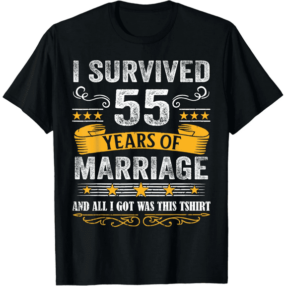 55th Wedding Anniversary shirt Couples Husband Wife 55 Years T-Shirt100% cotton
