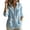 *Light Blue, variant on Women's Cotton-Linen Button Down Shirt , Ladies' Lightweight Long Sleeve Blouse , Casual Collared Tunic For Women,Army Green,S-2XL