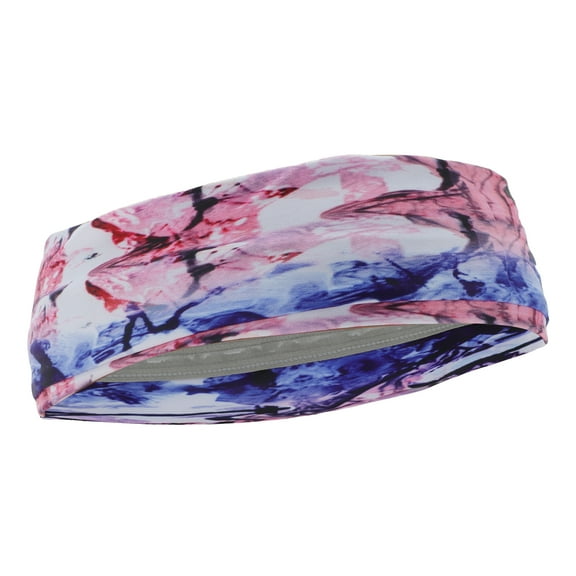 Unique Bargains 1 Pc Breathable Headband Printed Sweat Headband for Sport Pink Purple
