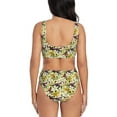 thumbnail image 3 of Kdxio Lilies Flowers Print Women's 2 Piece High Waisted Wrap Spaghetti Strap Summer Swimsuit Bikini Set-, 3 of 7