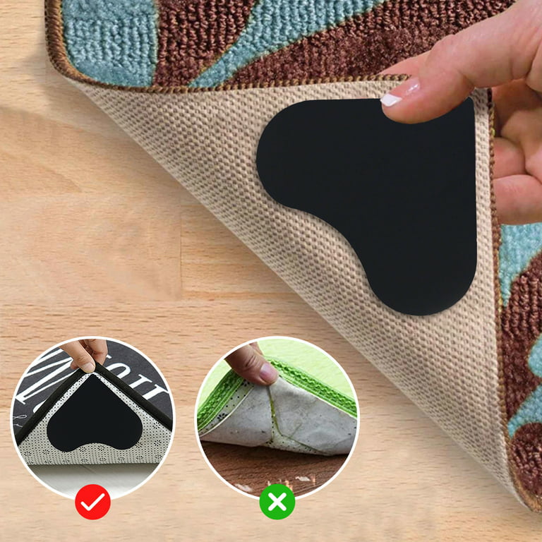 AoHao Non Slip Rug Gripper 12 PCS for Hardwood Floor Carpet Tile Rug Pad  Carpet Tape Grippers 
