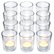 thumbnail image 1 of Portavelas Votive LETINE de vidrio transparente con velas de té (paquete de 12), 1 of 7