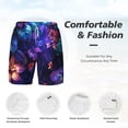 thumbnail image 5 of Lsque Mens Swim Trunks Magic Colorful Forest Leaves Pattern - Bathing Suit Compression Liner - Beach Swim Shorts Swimwear - (S-3XL) - Stretch Quick Dry -Small, 5 of 9