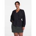 thumbnail image 2 of Scenario Women's Gathered Yoke Blouse with Long Sleeves, Sizes XS-XXXL, 2 of 6