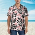 thumbnail image 2 of Xecao Black Snake print Hawaiian shirt - a stylish short-sleeve button-down for men, perfect for casual beach and tropical outings., 2 of 9