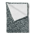 thumbnail image 2 of Teal Soft Flannel Fleece Blanket, Lace Style Abstract Floral Ornament with Victorian Inspirations Vintage Illustration, Cozy Plush for Indoor and Outdoor Use, 50" x 70", Teal Beige, by Ambesonne, 2 of 5