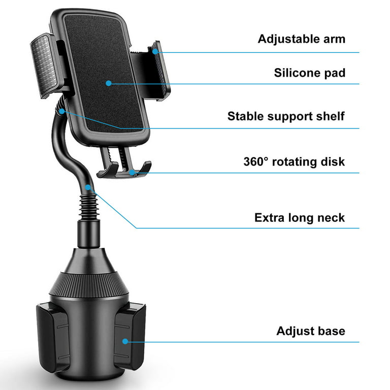 Car Cup Holder Phone Mount, TSV Universal Adjustable Gooseneck Cup Holder  Cradle Car Mount 360° Rotatable Fit for iPhone 13 12 11 Pro XS XR Max Plus,  Samsung Galaxy S21+ S20 Ultra 