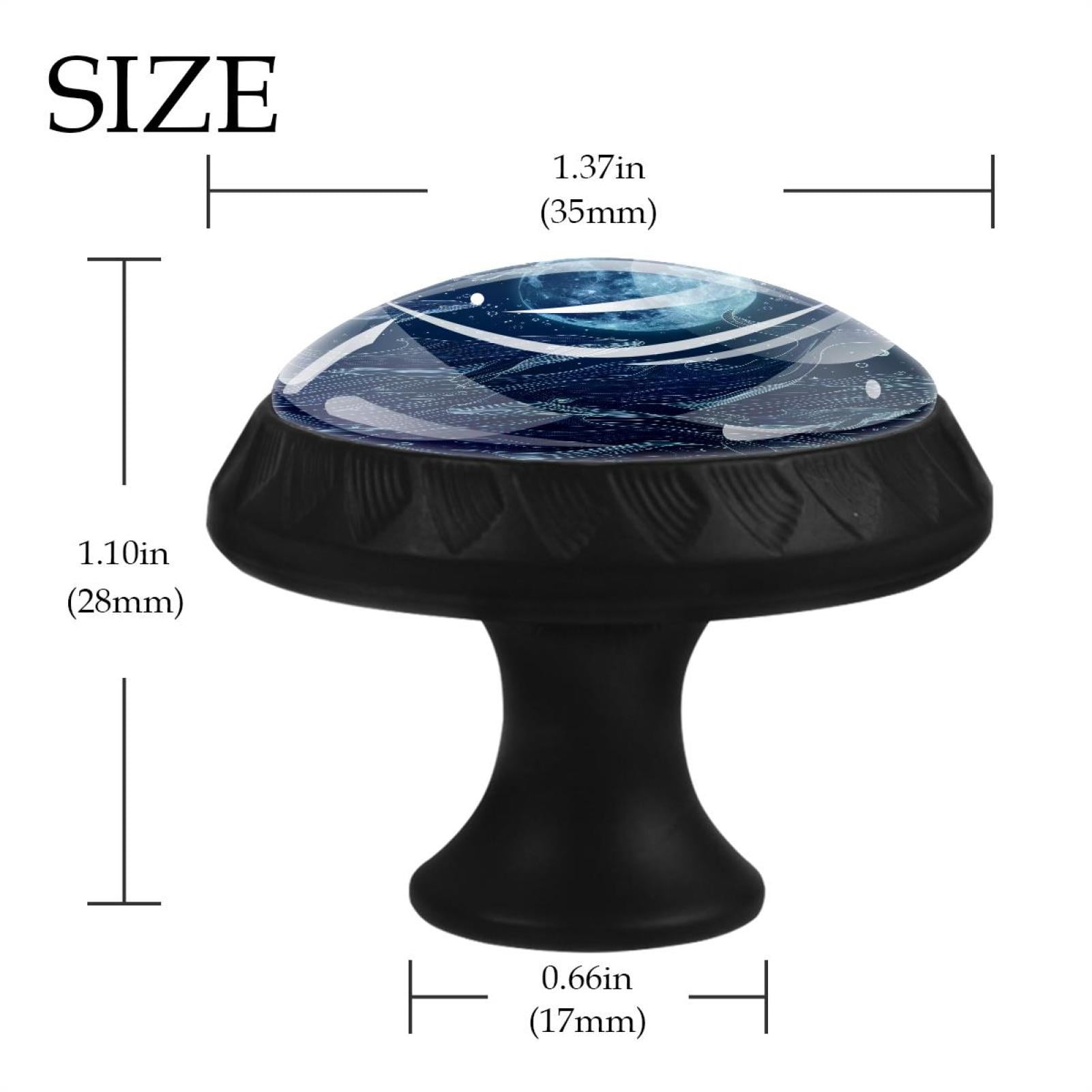 12 Pack Round Glass Drawer Knobs For Kitchen Cabinet With Screws, Whales and Moon Blue Color Art Pattern Crystal Diamond Shaped Cupboard Knobs For Kitchen Office Bathroom